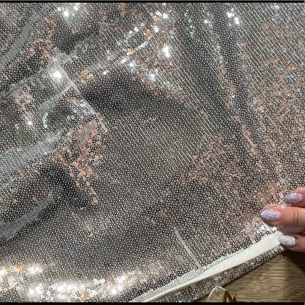 Forming Silver & White Drawstring Sequins Skirt - image 3